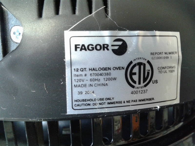Fagor 12 Quart Halogen Tabletop Oven