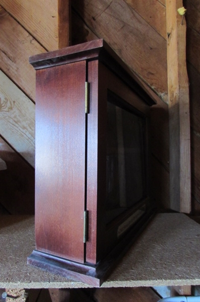 WOODEN BOURBON DISPLAY CABINET *LOCATED AT THE PAYNE LANE ESTATE*