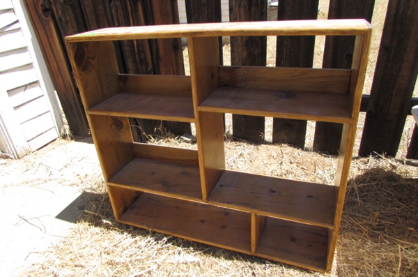 HANDRAFTED SOLID WOOD SHELVING UNIT*LOCATED AT THE PAYNE LANE ESTATE*