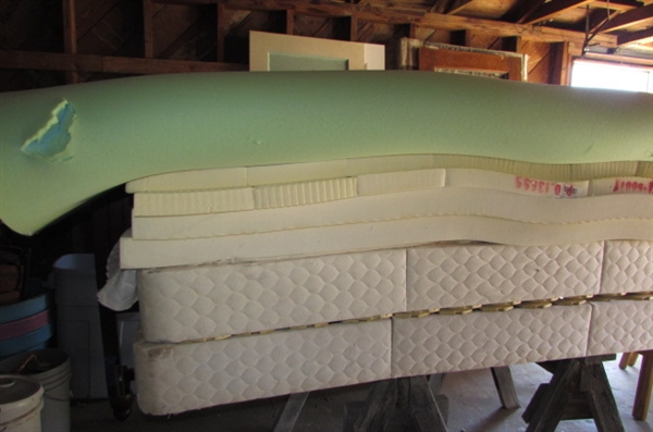 2 TWIN BOXSPRINGS & FOAM MATTRESS TOPPERS FOR KING BED *LOCATED AT THE PAYNE LANE ESTATE*