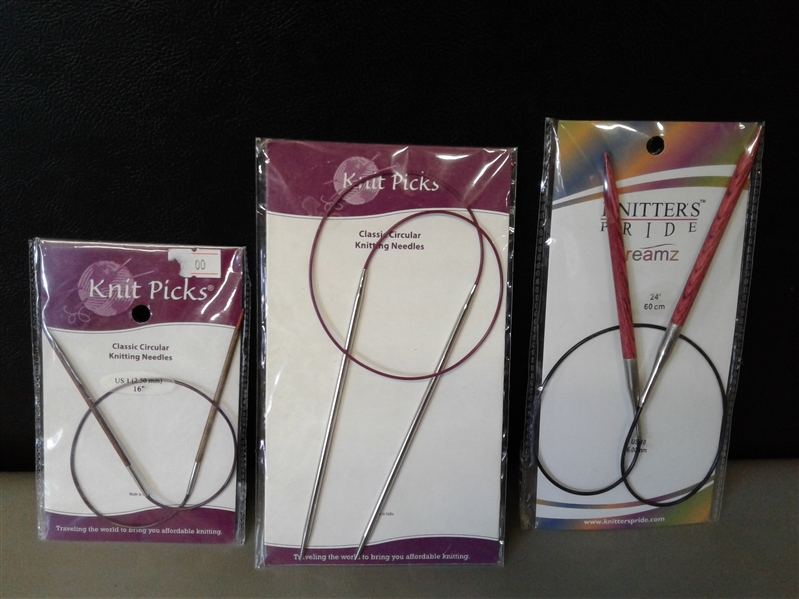 Various Lot of Knitting Needles- Straight, Double Point, Circulars