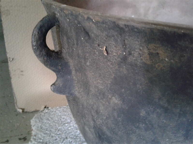 Antique Large 25 Gallon Cast Iron Cauldron/Pot
