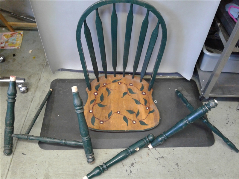 Disassembled Hand Painted Chair
