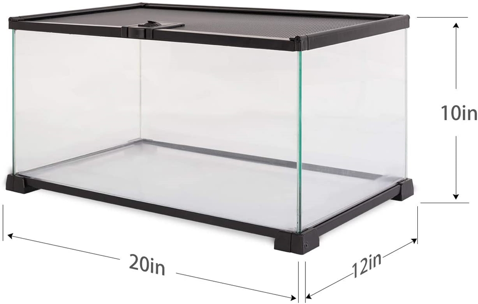  REPTI ZOO 10 Gallon Reptile Tank Glass Terrarium 20 x 12 x 10