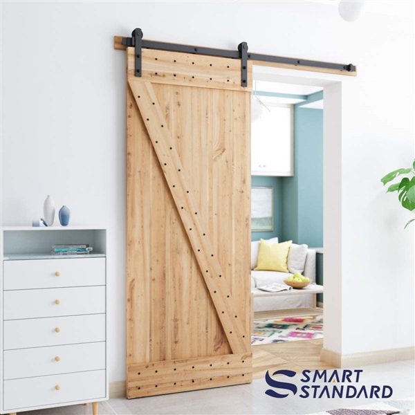 SMARTSTANDARD 6ft Heavy Duty Sturdy Sliding Barn Door Hardware Kit 