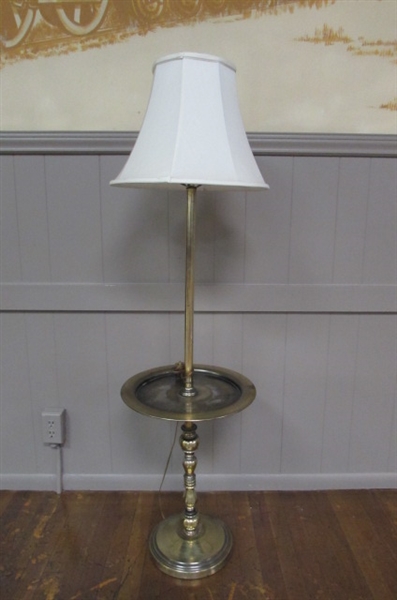 VINTAGE BRASS FLOOR LAMP/TABLE