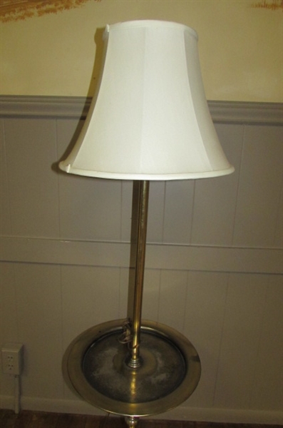 VINTAGE BRASS FLOOR LAMP/TABLE