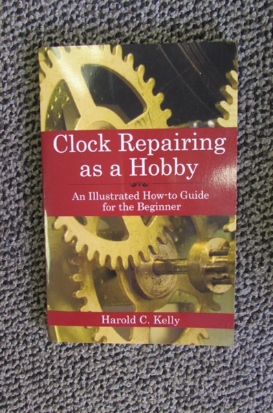 8 BOOKS ON CLOCK COLLECTING & REPAIR & STONE BOOKENDS