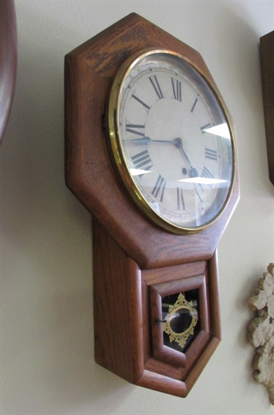 ANTIQUE ANSONIA WALL CLOCK WITH 10 DROP (54)