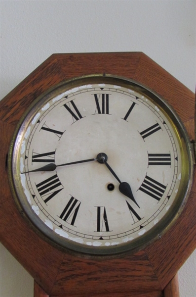 ANTIQUE ANSONIA WALL CLOCK WITH 10 DROP (54)