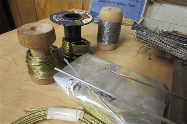 ASSORTED WIRE, CORDS, CABLE & RODS FOR CLOCK REPAIR