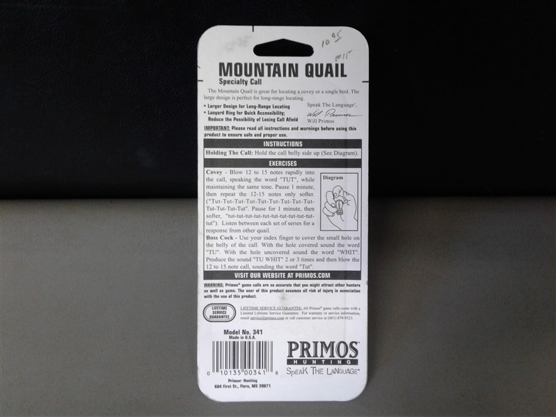 Primos Hunting Mountain Quail Specialty Call