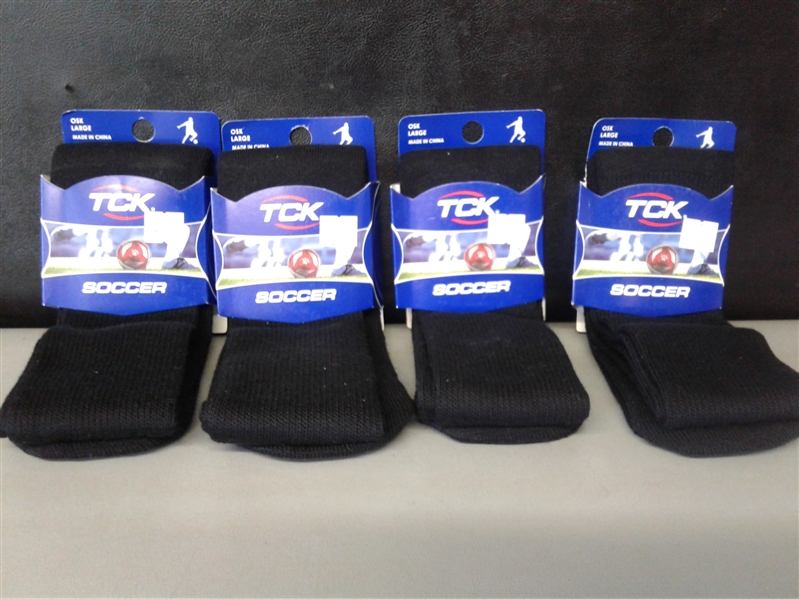 TCK Soccer Socks OSK Large Black 4 Pair