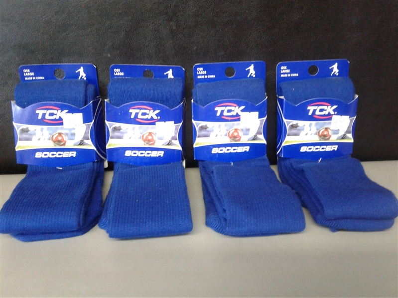 TCK Soccer Socks OSK Large Blue 4 Pair