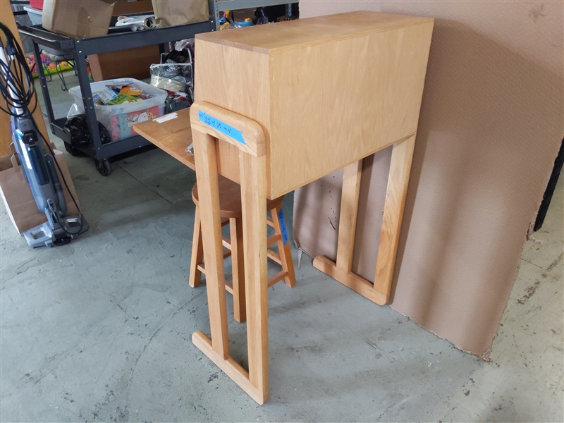Foldable Wooden Writing Desk and Stool