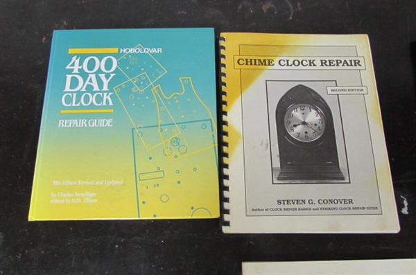 9 CLOCK SERVICE/REPAIR BOOKS ON SPECIFIC BRANDS & TYPES OF CLOCKS