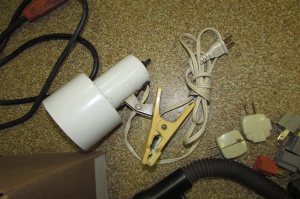 EXTENSION CORDS, POWER STRIPS, CLAMP ON LIGHTS & MORE
