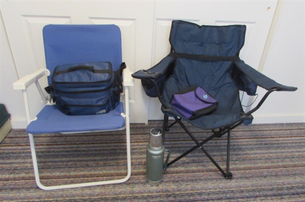 CAMP CHAIRS, STANLEY THERMOS & INSULATED COOLERS *ESTATE*
