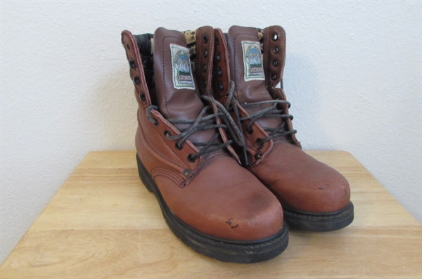 WOMEN'S SZ 7E RUGGED LEATHER INSULATED BOOTS *ESTATE*