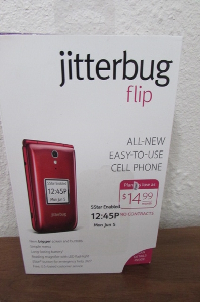 JITTERBUG FLIP PHONE & FINGERTIP PULSE MASSAGER *ESTATE*