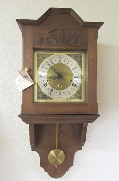 HANDCRAFTED WALNUT WALL CLOCK WITH GERMAN MOVEMENT