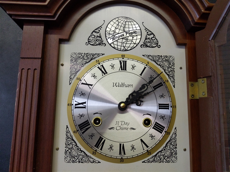 Vintage Waltham Tempus Fugit 31 Day Chime Wall Clock