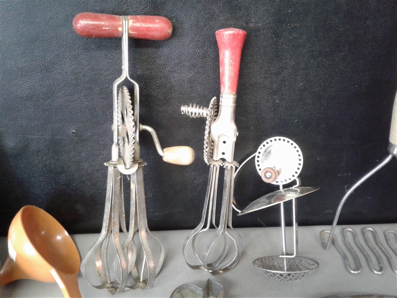 Older Styled Cooking Lot 2- Manual Whisks, Wine Openers, etc