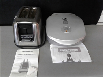 Lean Mean Fat Reducing Grilling Machine and Farberware Toaster