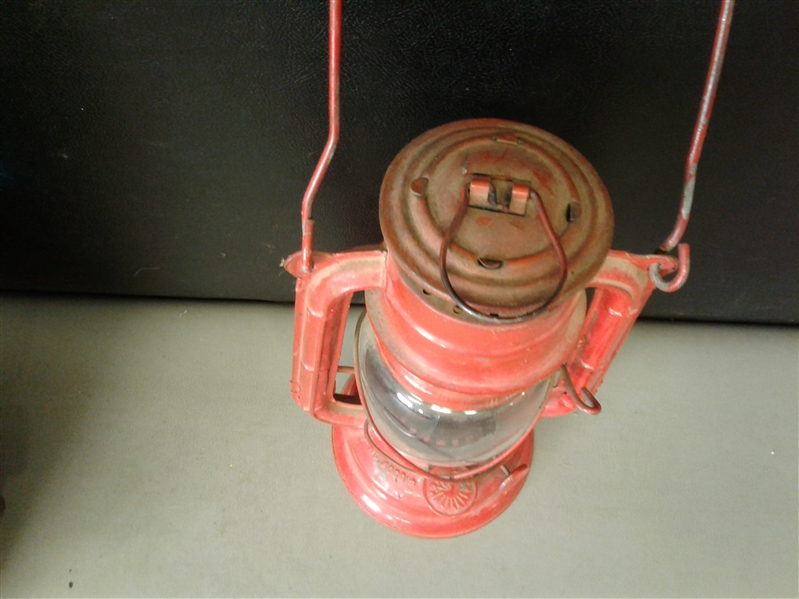 Vintage Oil Lamp and Adlake Train Lamp