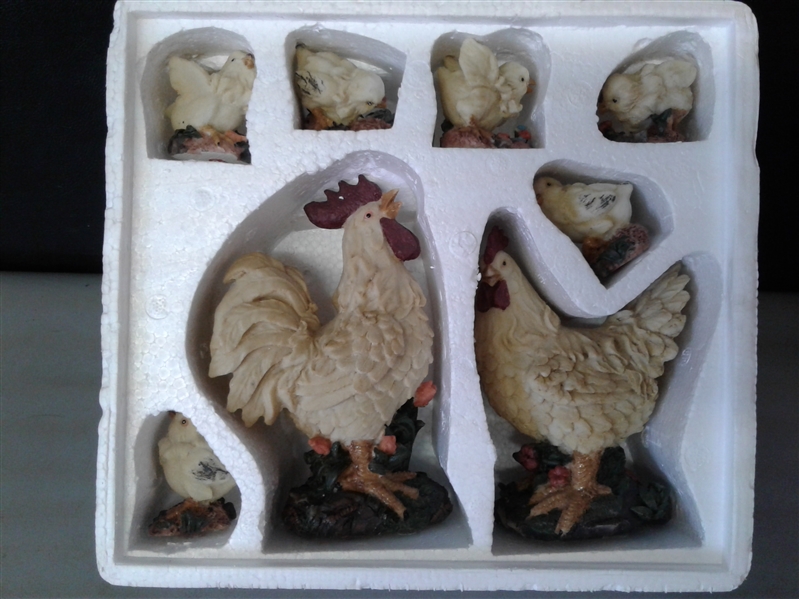 Chicken Lovers Lot- Rooster Cookie Jar, Bantam Framed Picture, etc