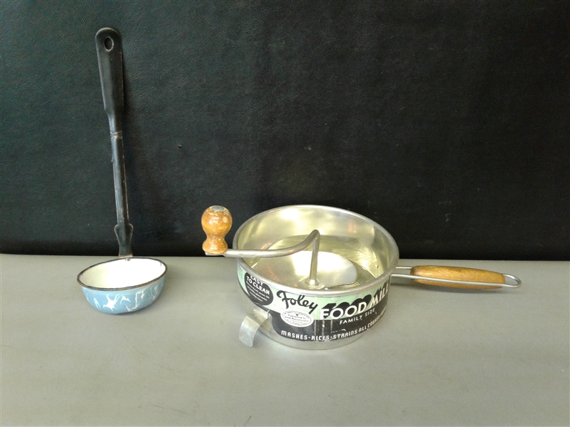 Vintage Enamelware and Kitchen items
