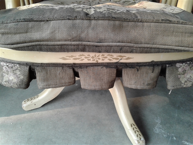 Vintage Wooden/Upholstered Swivel/Rocking Chair