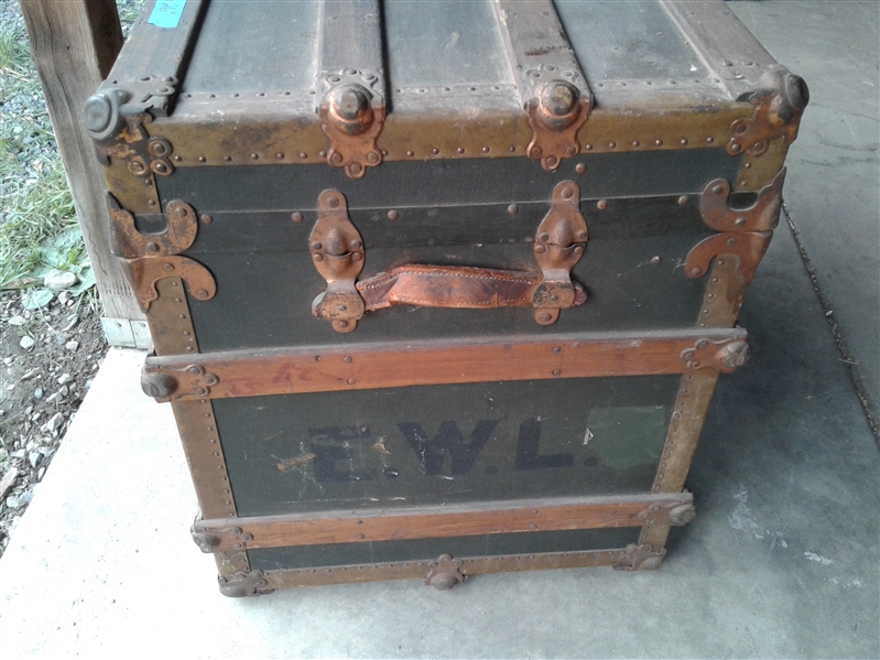 Antique Barnum Steamer Trunk with Complete Interior