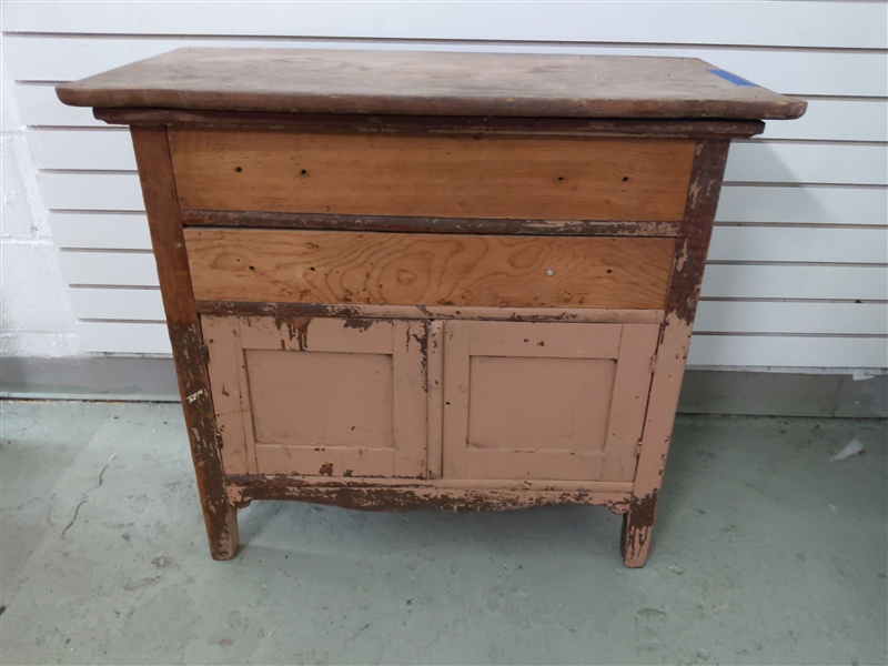 Vintage Wooden Dresser- 2 Drawers and a Cabinet
