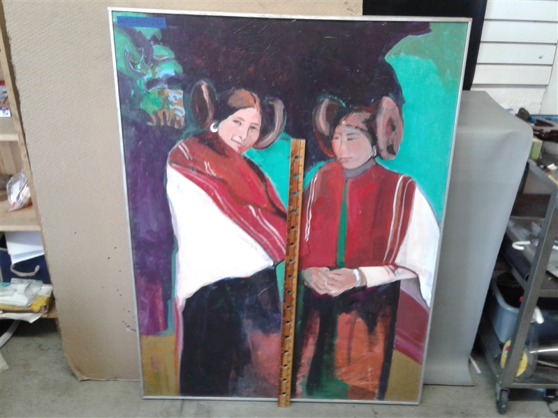 Oil Painting Hopi Girls 1989