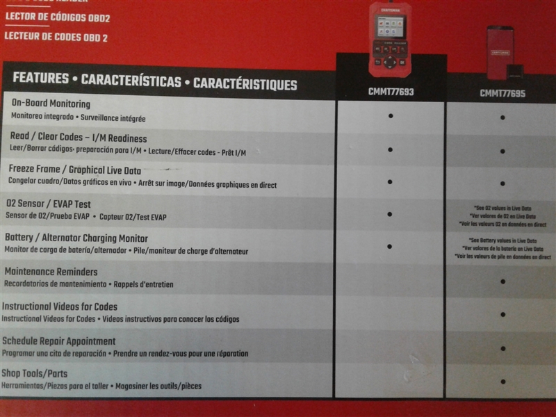 Craftsman OBD 2 Code Reader