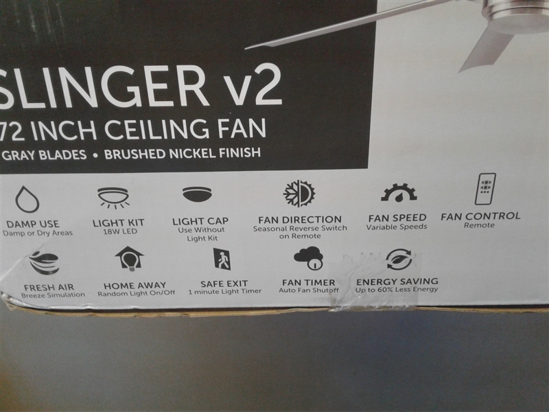 Fanimation Slinger v2 72 Ceiling Fan w/Light