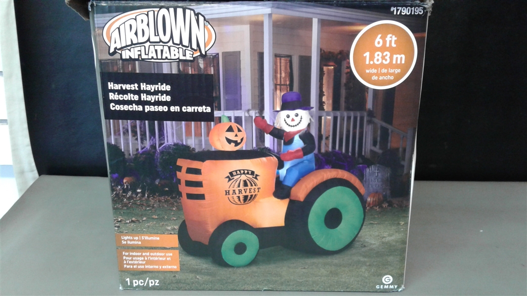 Airblown Inflatable Harvest Hayride 6 Ft