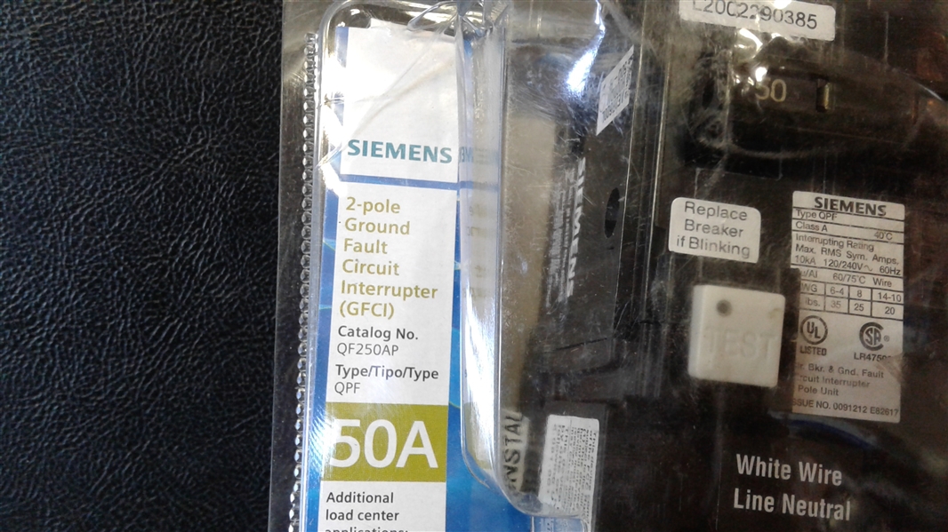 Siemens 2-Pole Ground Fault Circuit Interrupter GFCI 50A