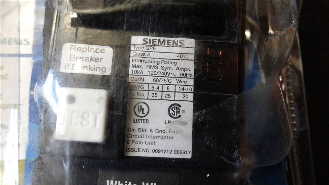 Siemens 2-Pole Ground Fault Circuit Interrupter GFCI 50A