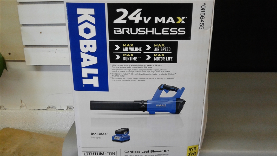  Kobalt 24-Volt Max Lithium Ion Brushless Cordless Electric Leaf Blower- Tool Only