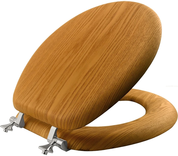 AquaSource Oak Wood Toilet Seat ROUND