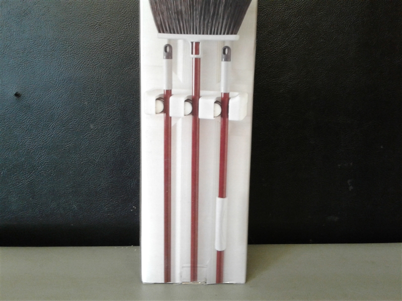 Style Selections 3-Slot Broom & Mop Organizer