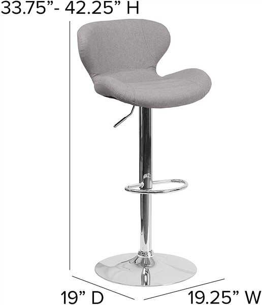 Contemporary Fabric Bar Stool