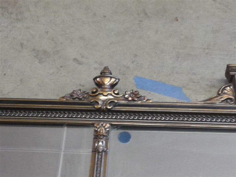 Antique 3 Panel Baroque Buffet Mirror