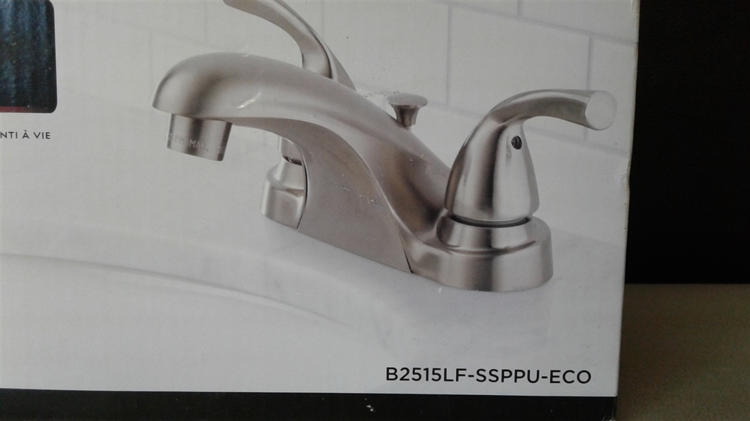 Delta Foundations Brushed Nickel 2-Handle 4-in Centerset WaterSense Bathroom Faucet