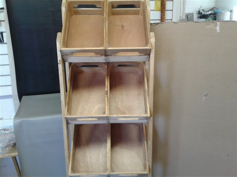 Three Tier Wood Box Display Stand