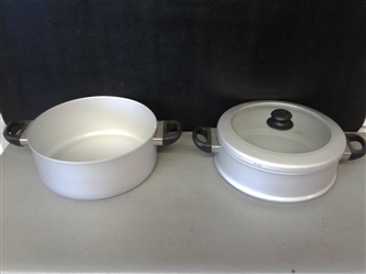Large Aluminum Steamer, Pot, and Lid