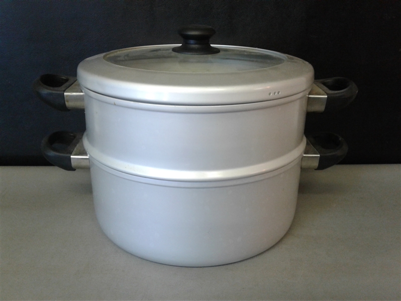 Large Aluminum Steamer, Pot, and Lid