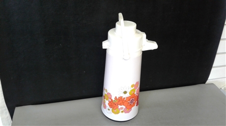 Vintage Floral Pump Pot Beverage Dispenser